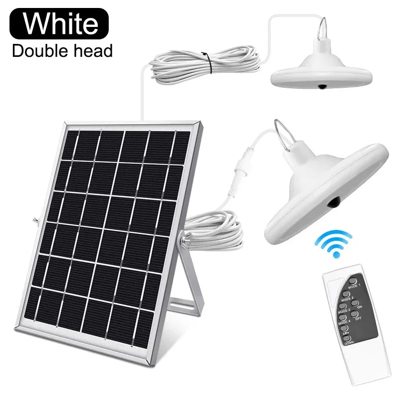 Double Head Solar Pendant Light Outdoor Indoor Solar Shed Light PIR Motion Sensor Solar Lamp Dimmable Garage Yard Patio Garden Zpaxo Double head-White Warm White China Mainland