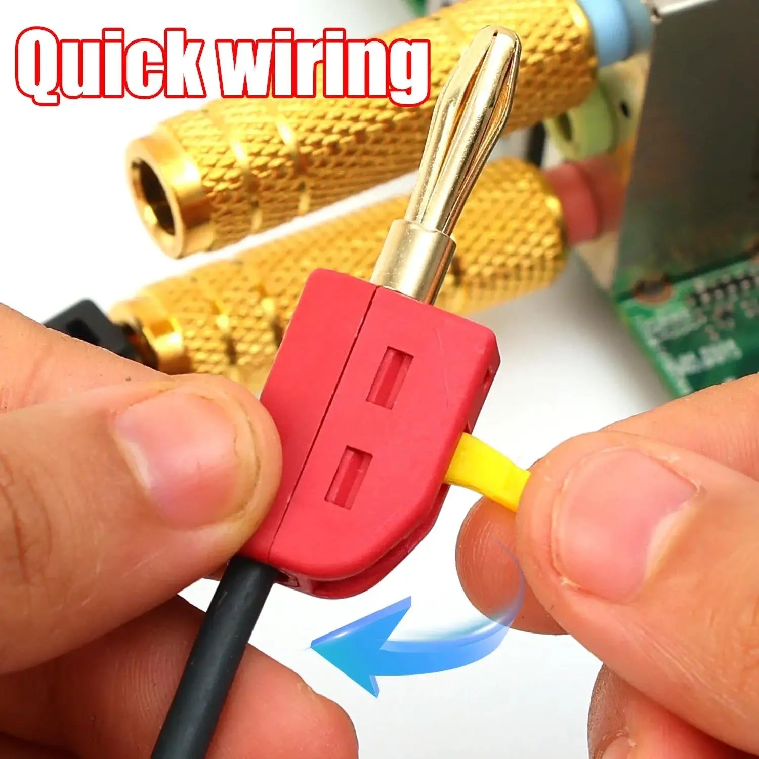 6Pcs 4mm Banana Plug High Current Self-Locking Quick Connect Gold-plated Banana Connector For 32A Electrical Test Power Testing Zpaxo