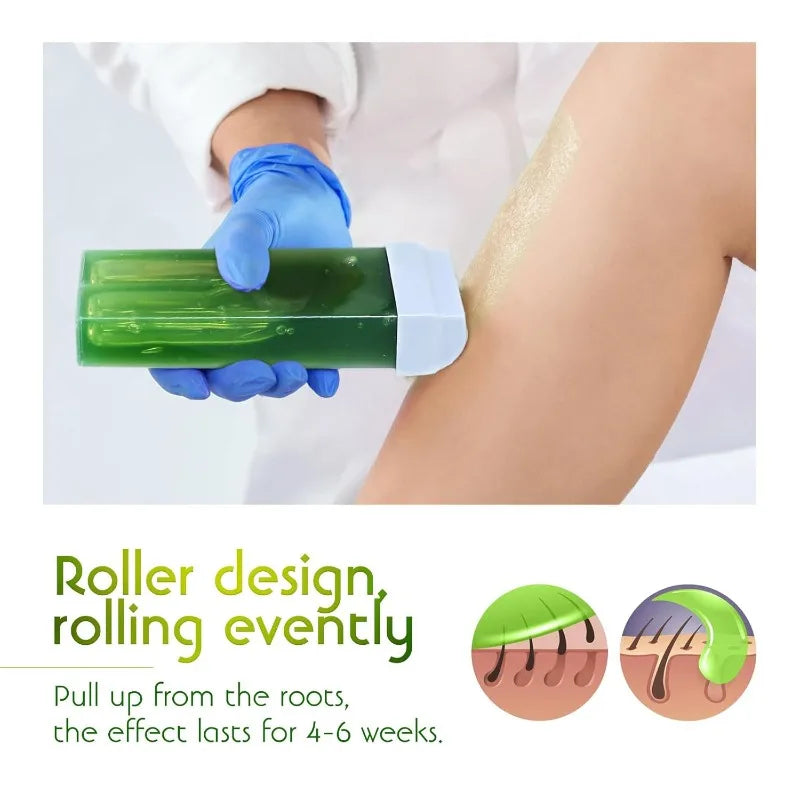 3-in-1 Roll-On Waxing Kit – Soft Wax Heater & Strips Unisex Roll-On Waxing Kit Zpaxo