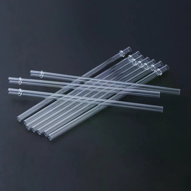 9 Inches Long Reusable Hard Drinking Straws For Tumbler Mug Cup Bottle White Glitter Plastic Straw 10Pcs Zpaxo