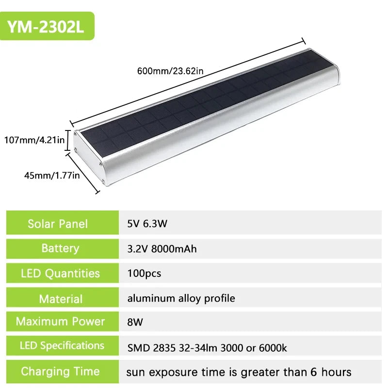 Solar Lights PIR Sensor Outdoor Lumens Billboard Automatic LED Lamp Zpaxo Silver-60CM Warm-3000K China Mainland