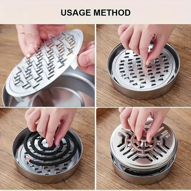 Stainless Steel Fireproof Mosquito Coil Holder Tray