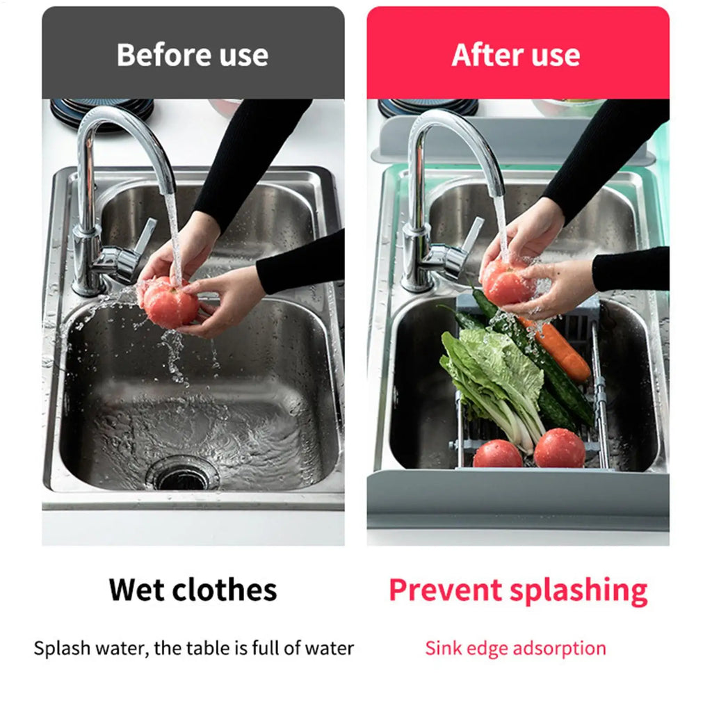 Silicone Sink Baffle Kitchen Splash Guard Household Non Slip Water