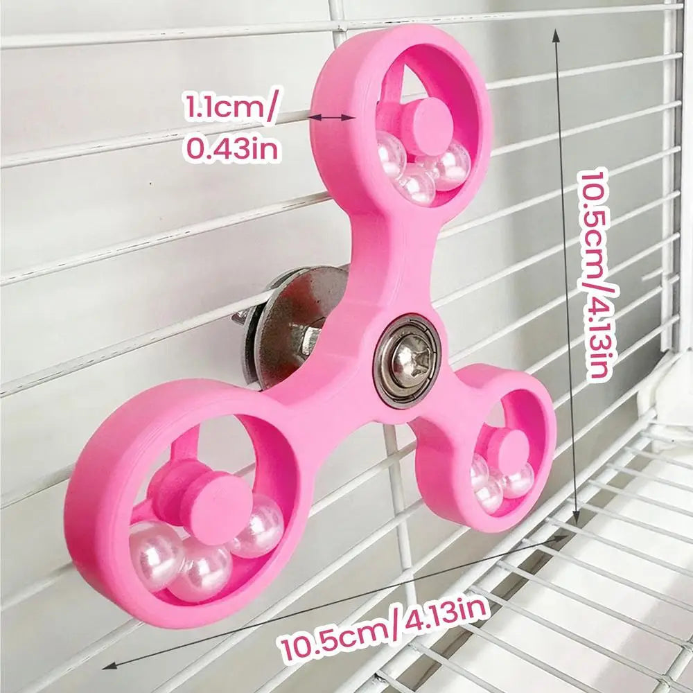 Bird Toys Interactive Rotating Spinner Wheel Cage Accessories Zpaxo Pink
