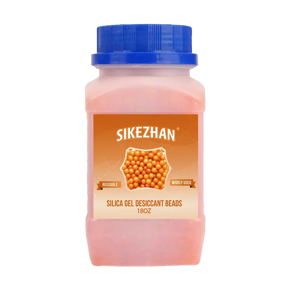 18OZ Blue/orange Waterproof Reusable Silica Gel Beads Bottles Moisture Absorber Electronic Product Desiccant Dehumidifie Zpaxo Orange 18OZ