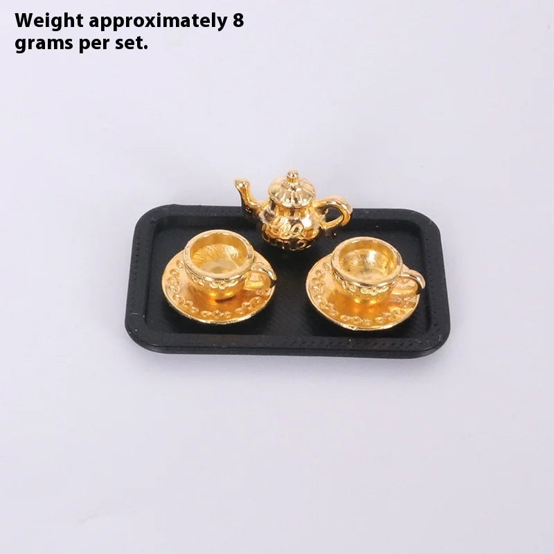 ▶4Pcs Dollhouse Handmade Miniature Tea Cup Model Simulation Micro Tea Pot Scene Ornaments DIY Decorative Accessories Zpaxo A1