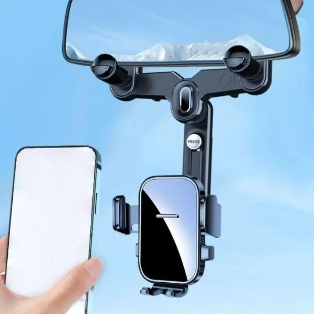 Adjustable Rearview Mirror Phone Holder Rotating Car Mount Stand Zpaxo
