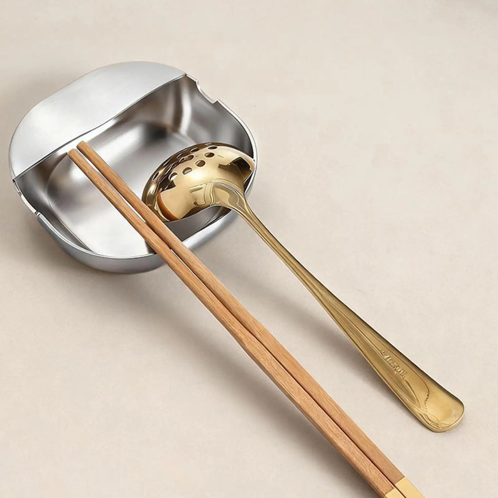 Spoon Rest Kitchen Counter Stainless Steel Stable Base Holder Ladle
