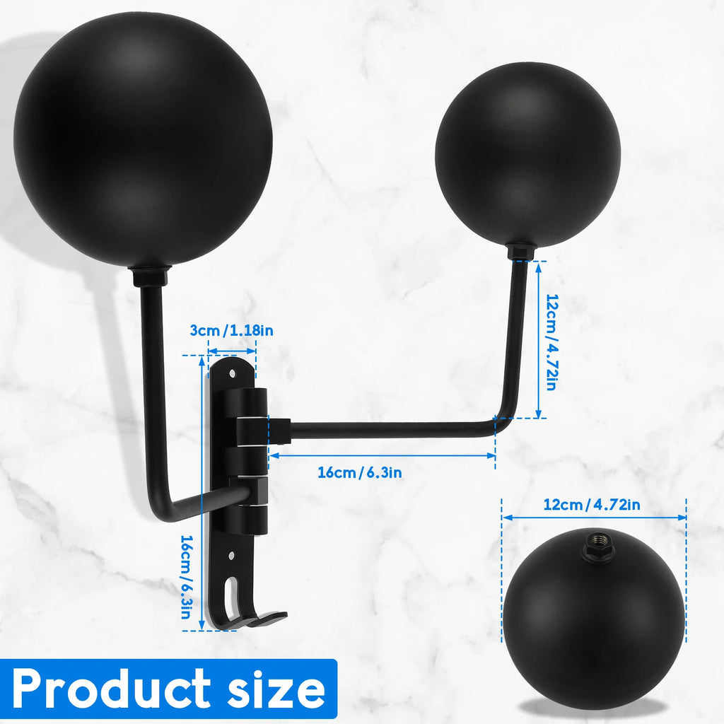 2PCS Single/Dual-Ball Motorcycle Helmet Holder Wall Mount Bike Helmet Rack 180°Rotation Helmet Hanger Steel with Hook Metal Rack Zpaxo