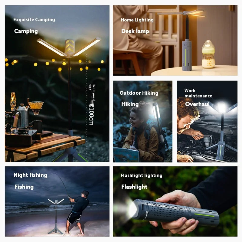 Foldable 1000 Lumen Rechargeable Camping Lantern & Work Light