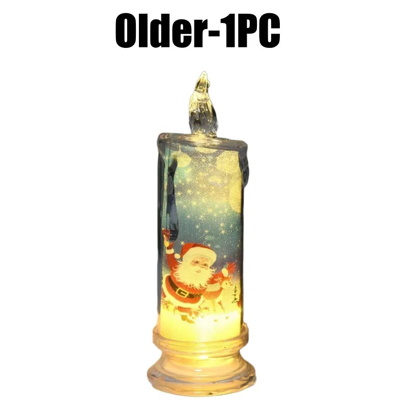 Festive Flameless Pillar Candles Battery Powered LED Christmas Lights Zpaxo Older-1PC