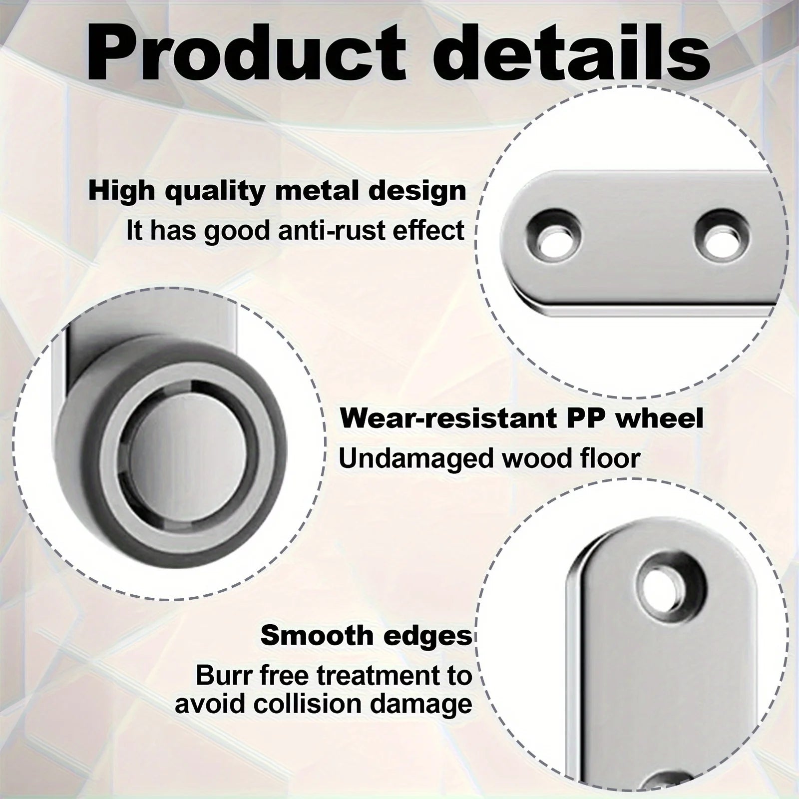 Heavy-duty Silent Sliding Door Wheels 4 Rollers 8 Screws Metal Zpaxo