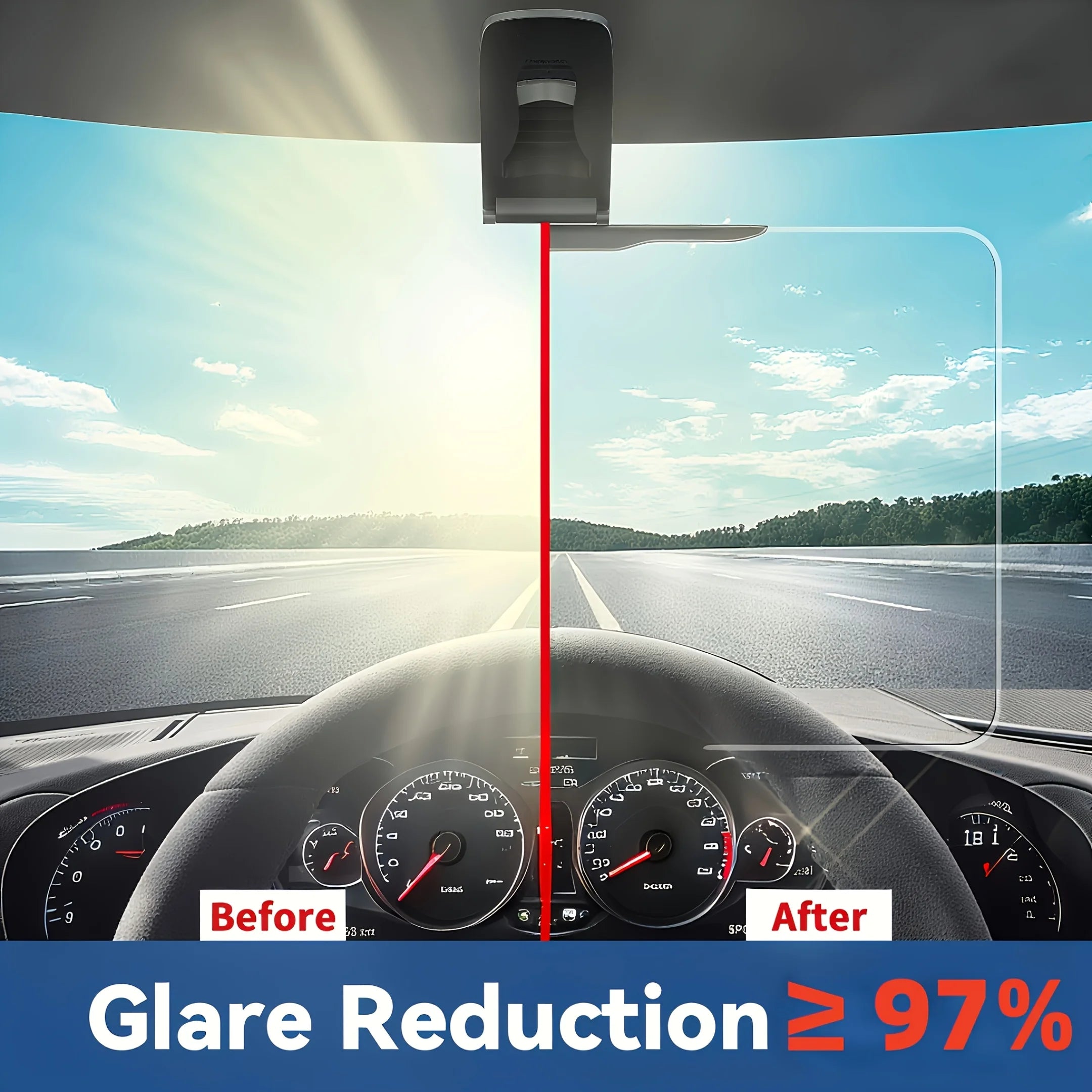 Large Polarized Car Sun Visor Extender UV400 Protection Secure Buckle