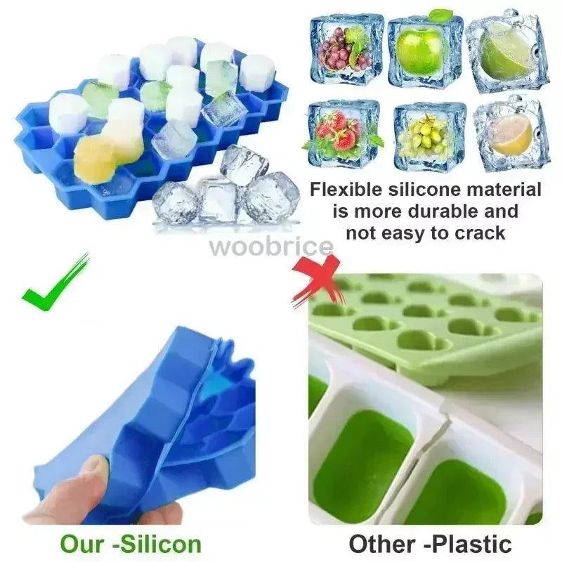Ice Molds Silicone Honeycomb Hexagonal Template Popsicle Cube Mold Reusable BPA Free DIY Popsicle Mold Ice Cube Trays Zpaxo