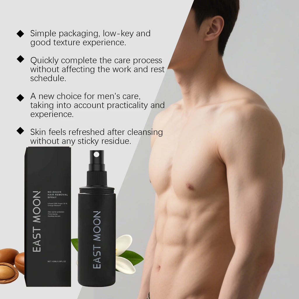 East Moon Argan Oil Hair Removal Spray Growth Inhibitor Body Intimate Area Good Smell Adult Permanent Painless Hair Remove Spray Zpaxo