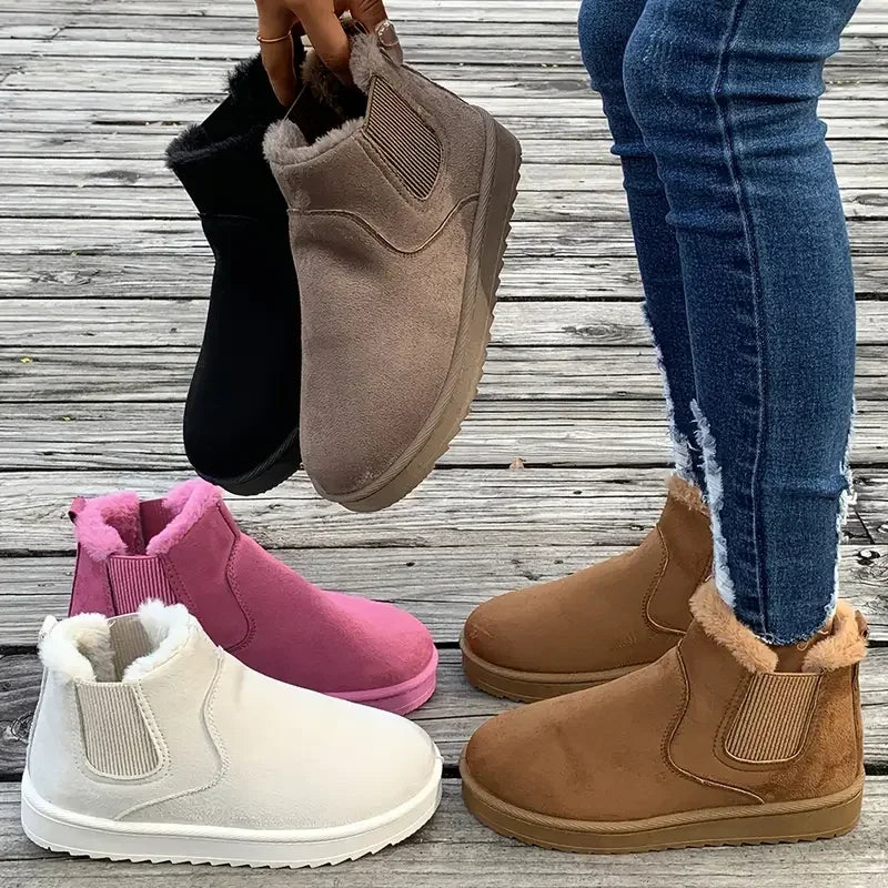 Women Ankle Boots 2025 Flats Platform Designer Shoes Winter Plush Warm Snow Boots Women Luxury Outdoor Casual Shoes for Women Zpaxo