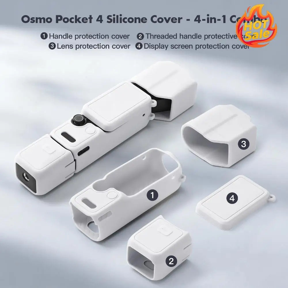 For DJI Osmo Pocket 4 Soft Silicone Protective Case Shockproof Silicone Sleeve Anti-Scratch Camera Protection Shell Camera Parts Zpaxo