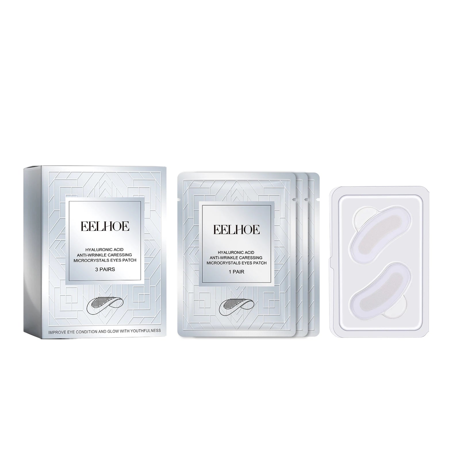 Eelhoe Micro-Needle Hyaluronic Acid Eye Patch | Anti-Wrinkle Eye Treatment Patch Zpaxo 3pairs