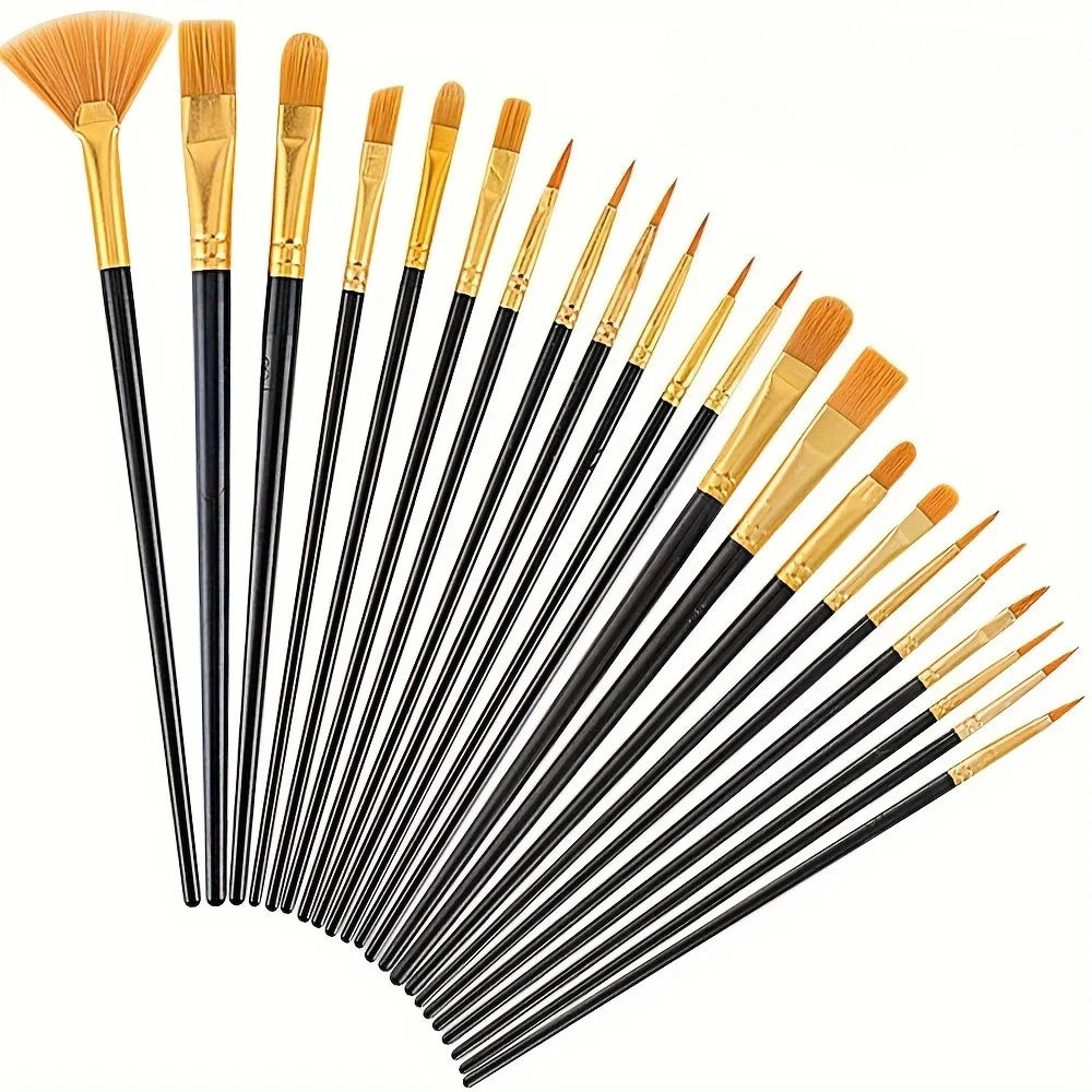 Nylon Paint Brush Set – Acrylic, Watercolor & Oil Painting