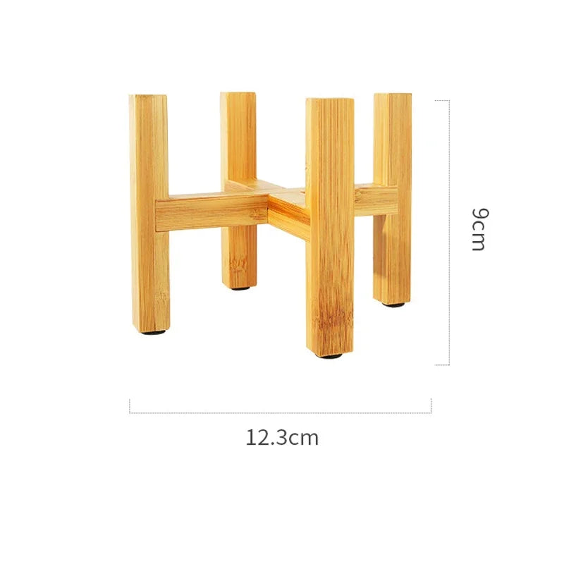 Small Durable Wood Planter Pot Trays Flower Pot Rack Strong Free Standing Bonsai Holder Home Garden Indoor Display Plant Stand Zpaxo S