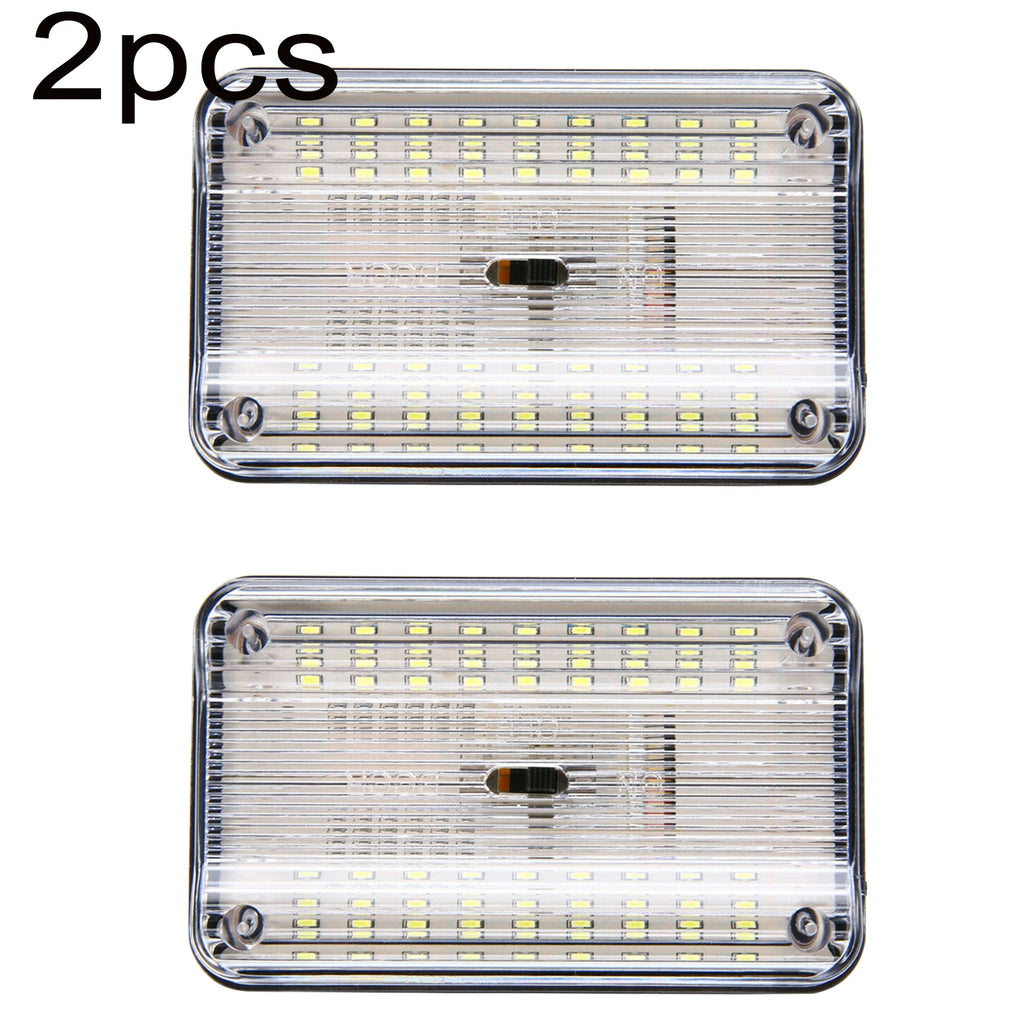 36 LED Car White Rectangular Lights 12V Vehicle Ceiling LED Lighting Lamp Auto Dome Reading Light with On/Off Switch Trunk Lamp Zpaxo 2pcs One pretend