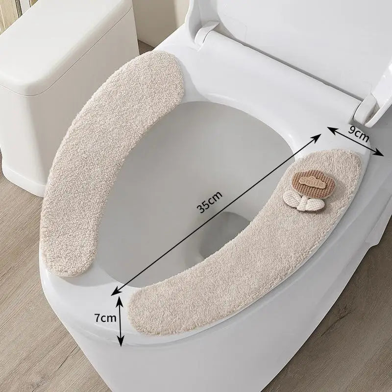 Soft Furnishing Non Slip Thick Warm Plush Toilet Seat Cushion Cover Zpaxo A1