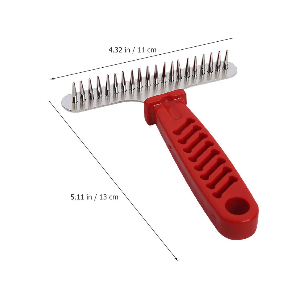 Pet Grooming Comb Durable Plastic Stainless Steel Comfortable Handle