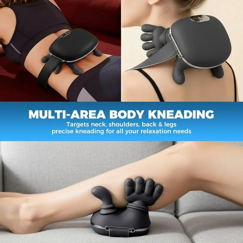 Black 4D Bionic Finger Neck Shoulder Massager Trapezius Cervical