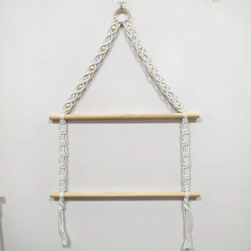 Handmade Woven Tapestry Towel Rack Wall Hanging Organizer Bohemian Zpaxo