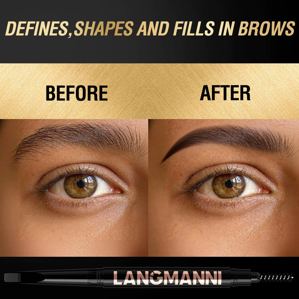 Double Headed Eyebrow Pencil Waterproof Sweat Proof Anti Smudging Zpaxo