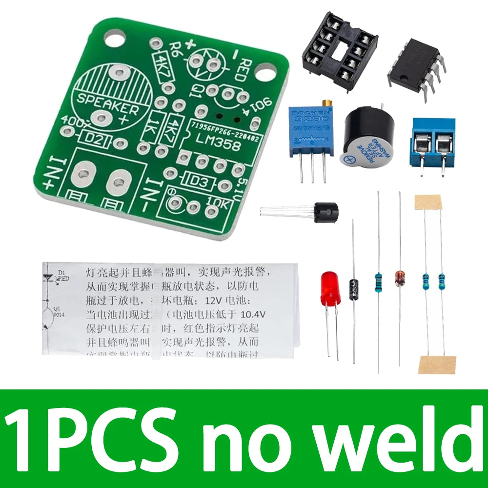 9V/12V Battery Low Voltage Alarm Module - Over-Discharge Protection w/Buzzer / LED (No Overvoltage Protection) Zpaxo 1PCS no weld