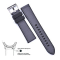 High Quality FKM Canvas Watch Strap 20mm 22mm Hybrid Fluoro Rubber Nylon Watchbands Quick Release For Each Brand Diving Watches Zpaxo Black-Gray 1 20mm
