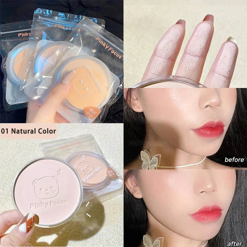 Matte Oil Control Pressed Powder White Brighten Transparent Concealer