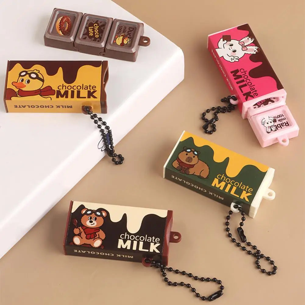 Chocolate Bar Fidget Toy Keychain – Sensory Stress Relief Fidget Sensory Toy Zpaxo