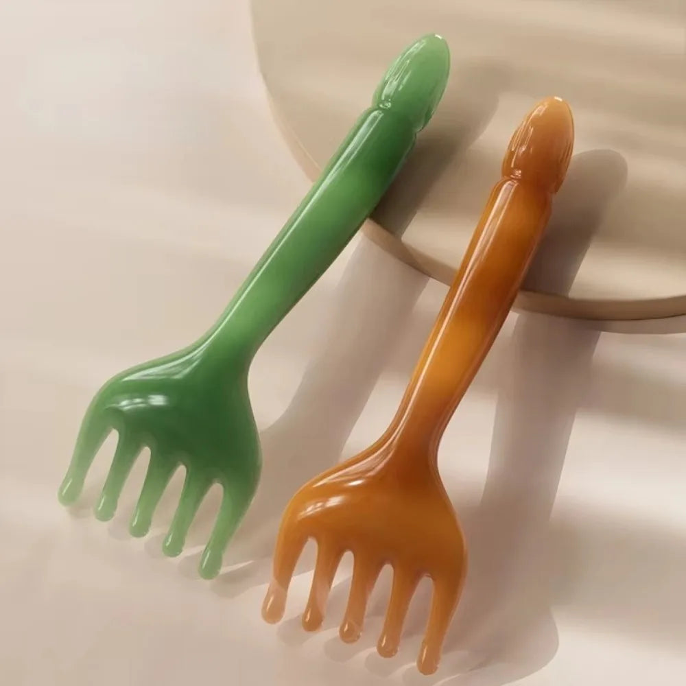 New Resin Head Massager Five-claw Head Scraping Stick Scraping Claw Massage Lymphatic Massage Tools Zpaxo