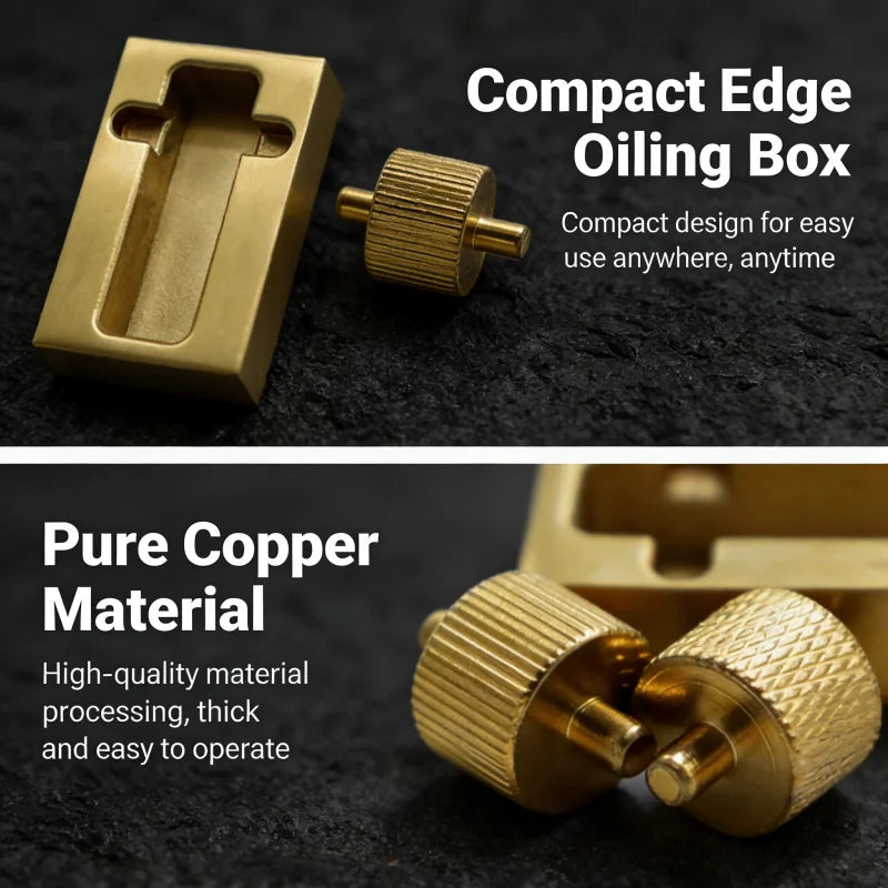 Pure copper mini edge oil box bucket edge oil pen leather edge processing DIY hand sewn cowhide leather art leather goods Zpaxo
