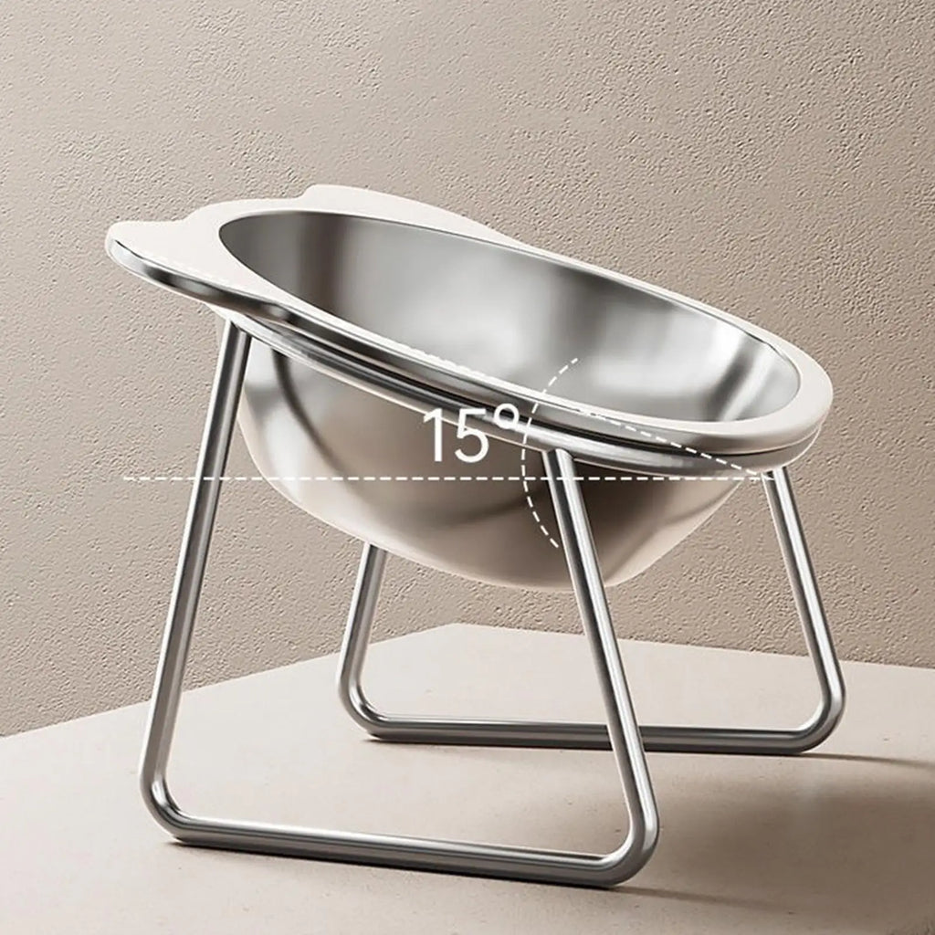 Cat Bowls Elevated Stainless Steel 15 Tilted Feeder Detachable Kitten