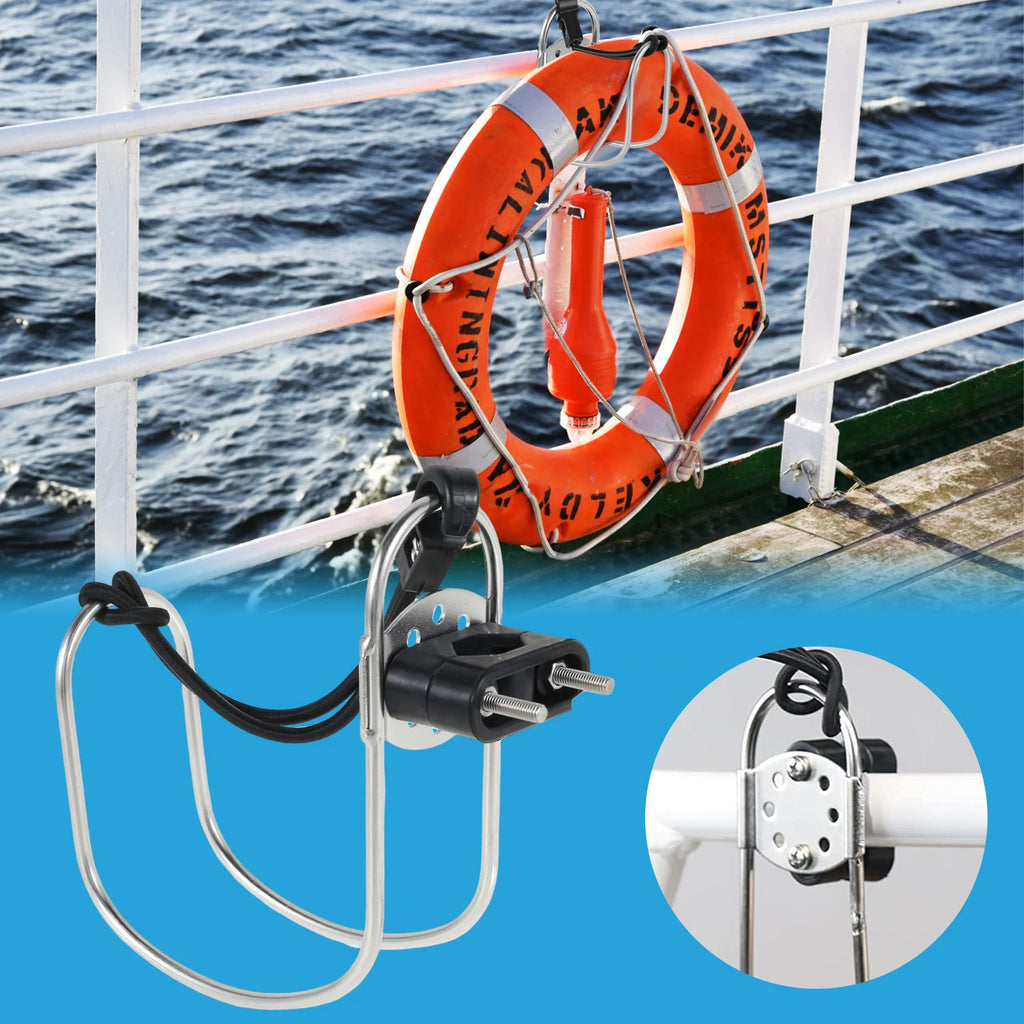 Horseshoe Life Buoys Swimming Ring Holder Boat Grade Stainless Steel 316 Ship Buoy Bracket Lifebuoy Bracket Durable Accessorie Zpaxo