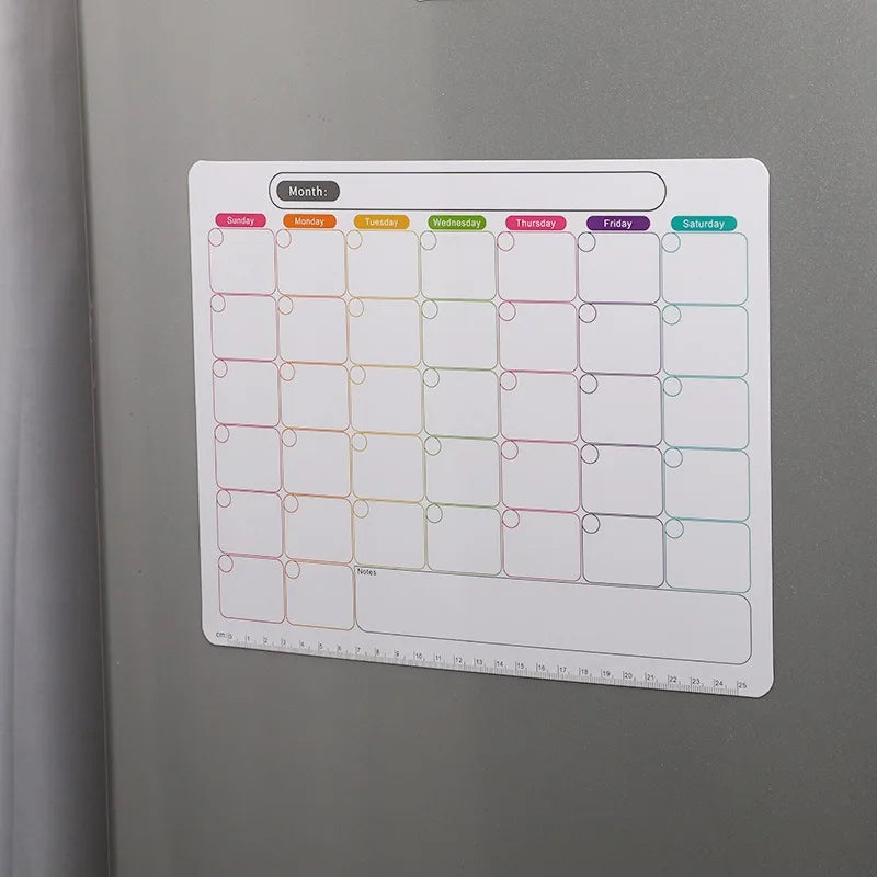 Magnetic Fridge Organizer Set - Reusable Monthly/Weekly Planner Sticker + Memo Board, Calendar & Note Kit for Home Office Zpaxo Colours