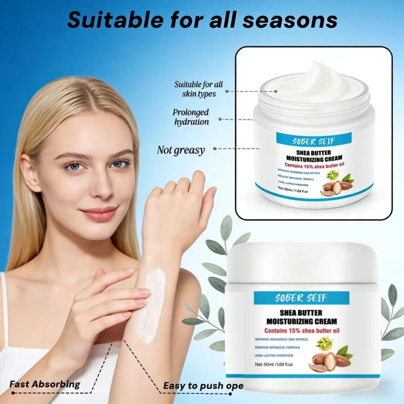 Ceramide Shea Butter Hyaluronic Acid Daily Moisturizing Cream 50ml Deep Hydration Skin Barrier Repair Anti‑Dryness Zpaxo