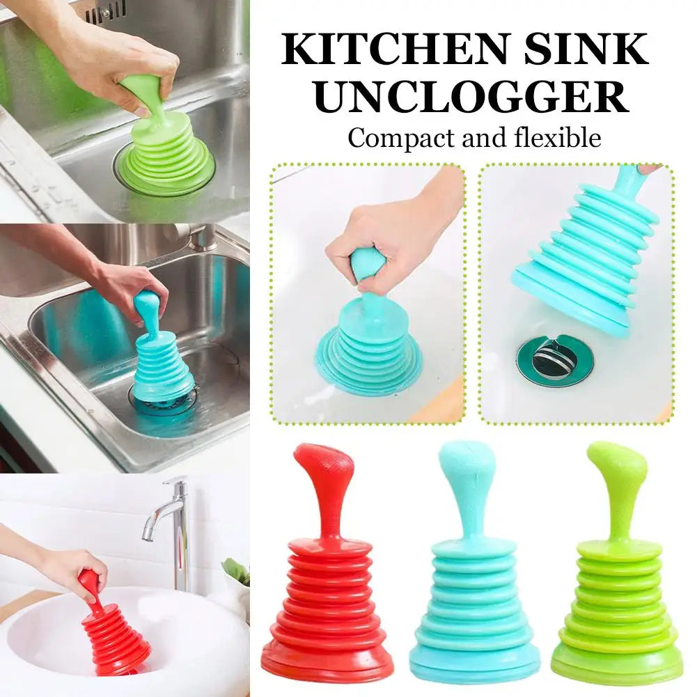 Heavy-Duty Bellows Toilet & Sink Drain Plunger | Clog Remover Drain Plunger Tool Zpaxo