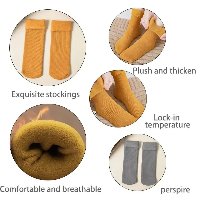 Women's Thermal Cashmere Wool Winter Socks – 4 Pairs