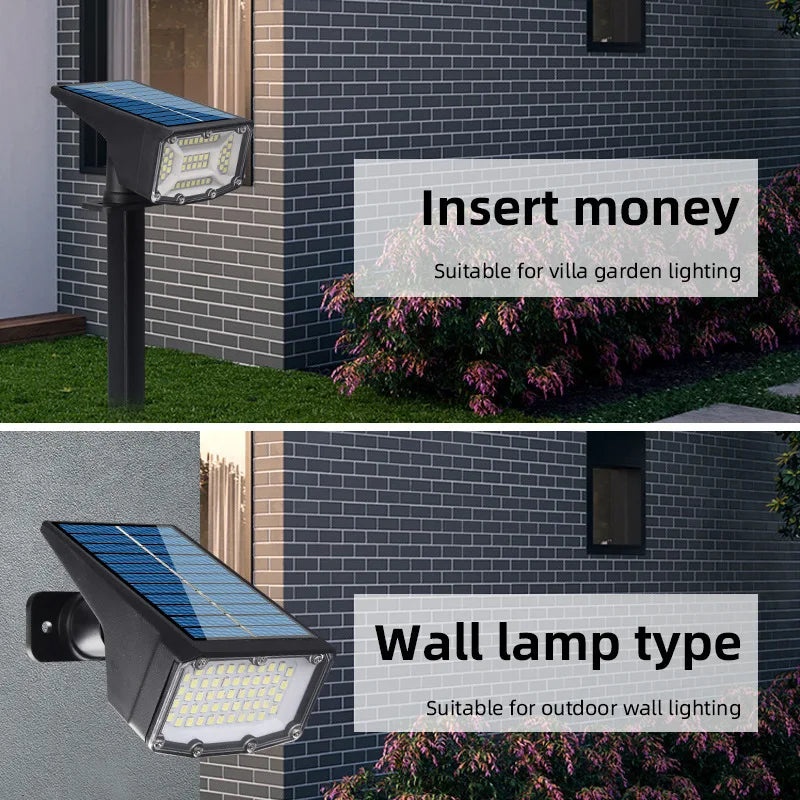 Solar Panel Lights Outdoor Waterproof Floor Plug Bright Power Lawn Zpaxo