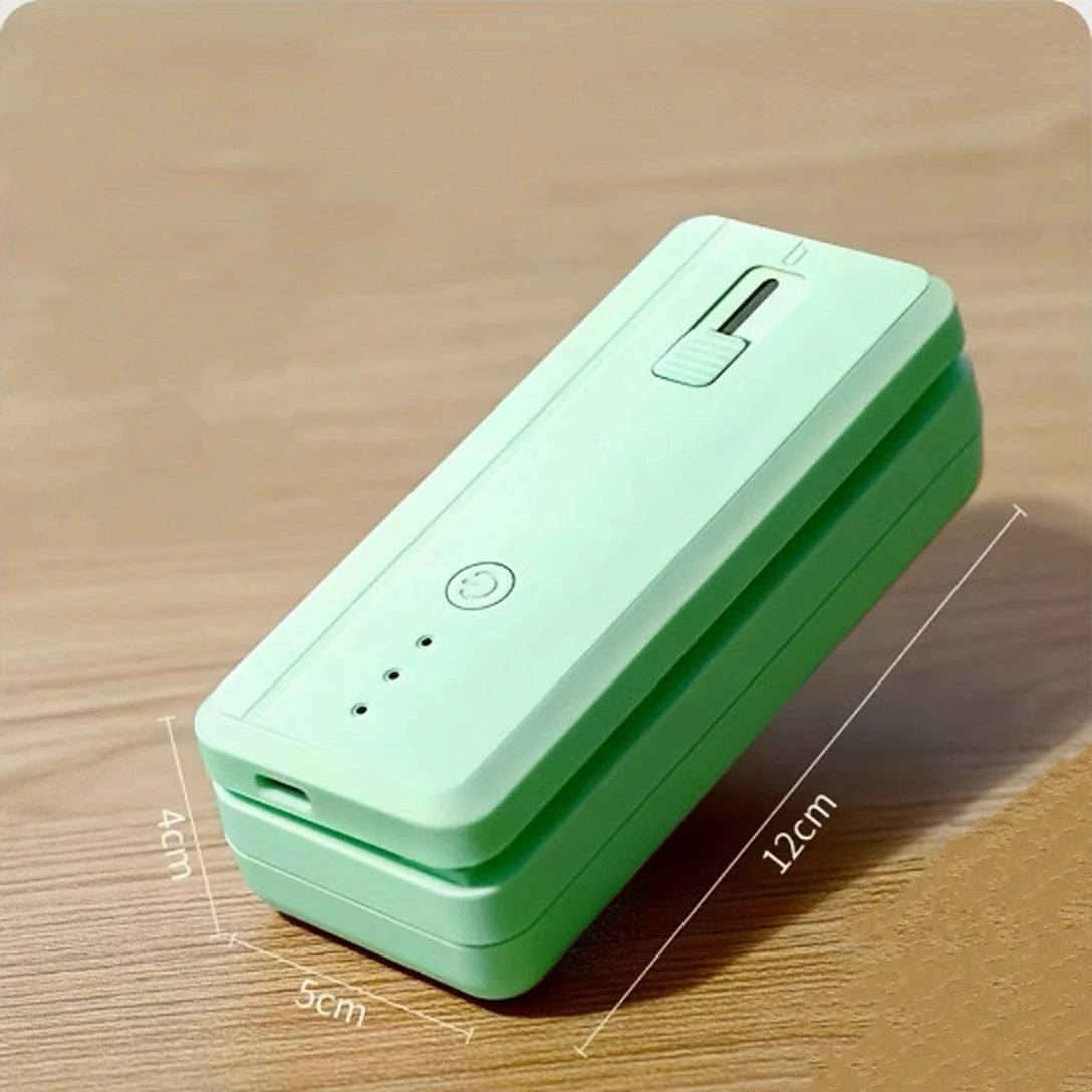 2 In 1 Mini Portable Sealing Machine Food Packaging Machine Kitchen Sealing Machine USB Charging Model Zpaxo cyan