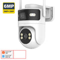 Tuya Binocular Camera 6MP HD Outdoor PTZ Security WiFi Cameras Motion Tracking Dual Screens Video Surveillance Google Home Alexa Zpaxo Tuya Camera UK Plug