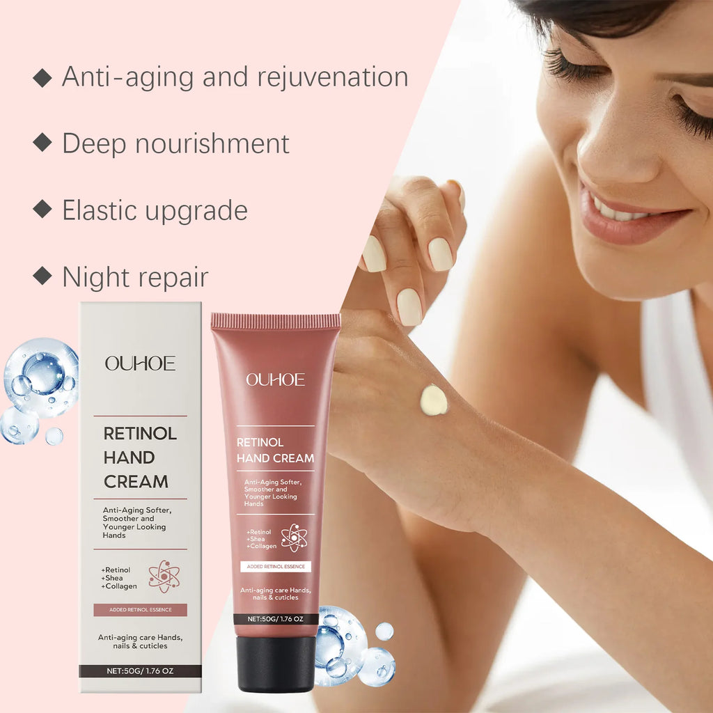 Retinol Hand Cream Firming Hand Lotion Retinol Moisturizer For Aging Dry Cracked Hands Hydrates & Soothes Dry Hands Non-Greasy Zpaxo