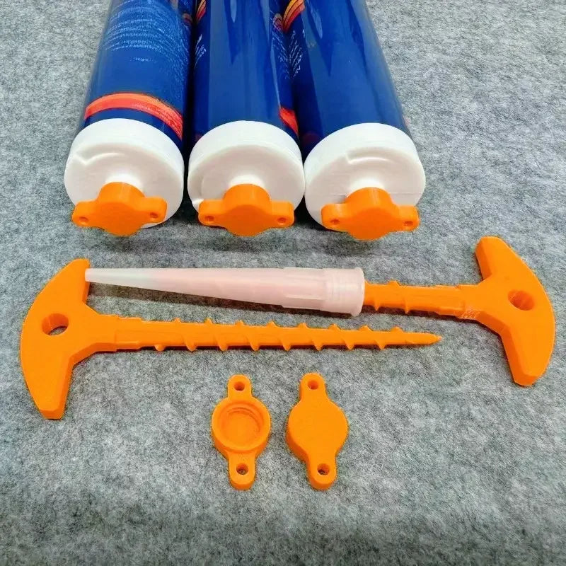 2pcs Sealant Nozzle Cleaner & Cap - Prevents Drying for Glass Caulk Tubes, Fits Standard Sizes, Handy DIY Tool Zpaxo