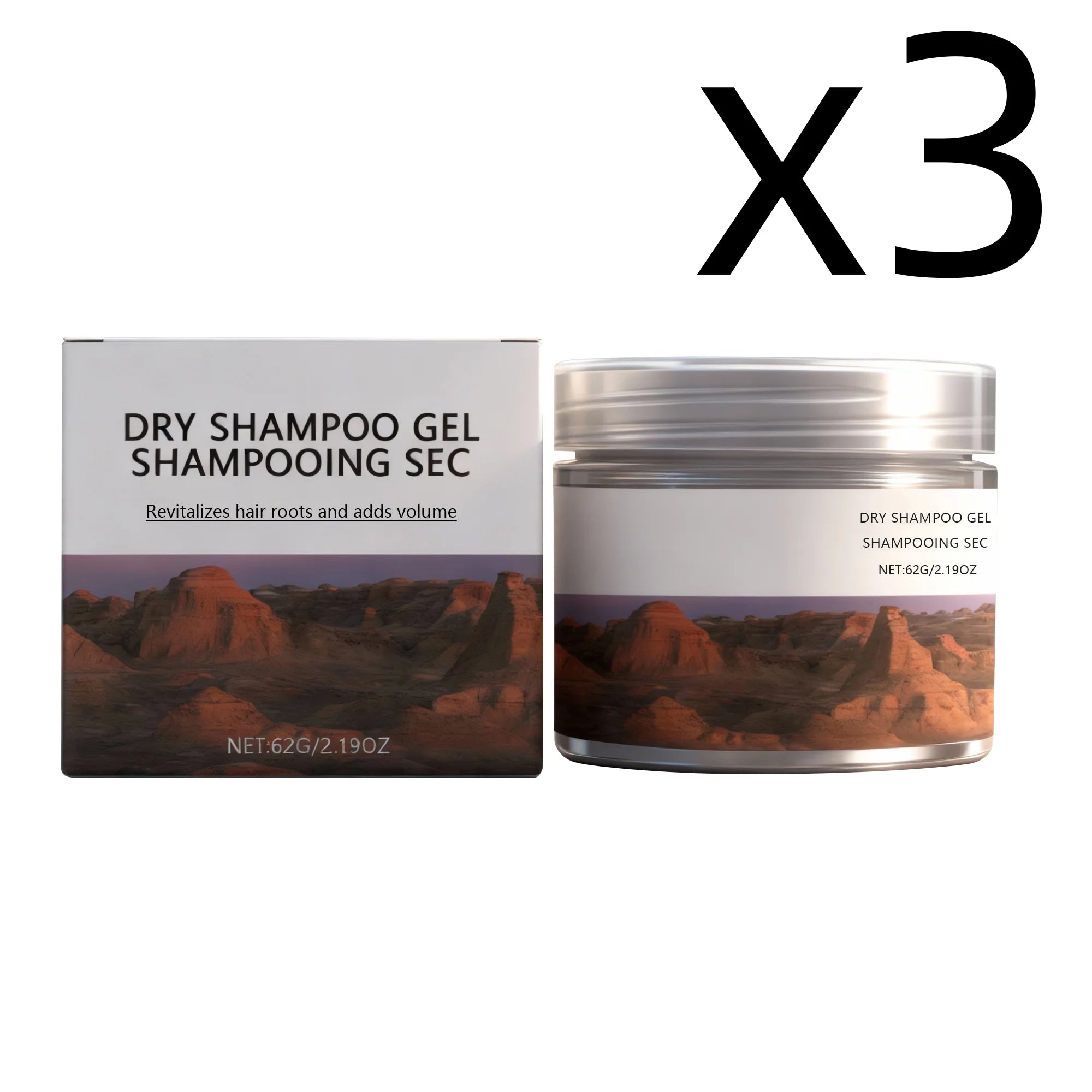 Coconut Oil Dry Shampoo Gel – Add Volume & Refresh Hair 62g Dry Shampoo Gel Zpaxo 62g Boxed X 3PCS