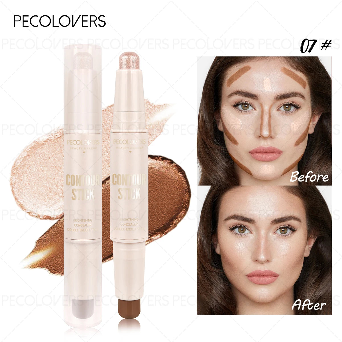 1PC Highlight and Contour Stick, Facial Highlighting, Shaping The Facial Contour, Three-dimensional, Essential Daily Makeup Tool Zpaxo 07