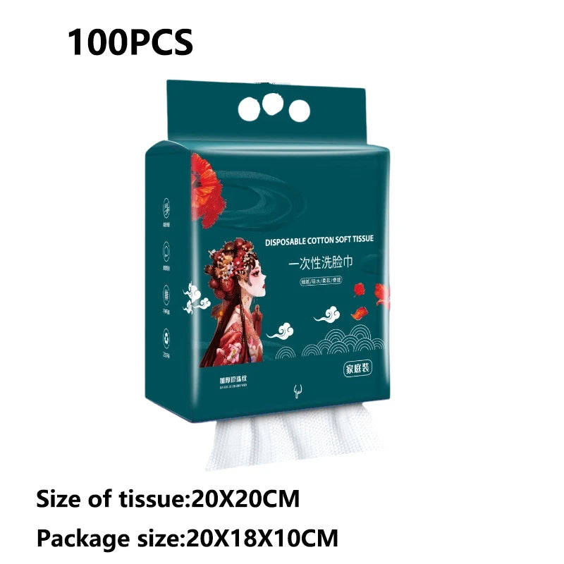 One-time use dry-wet dual-purpose facial cloth and towel for removing makeup. Hanging and extracting type. Wall-mounted. Househo Zpaxo 100pcs color a